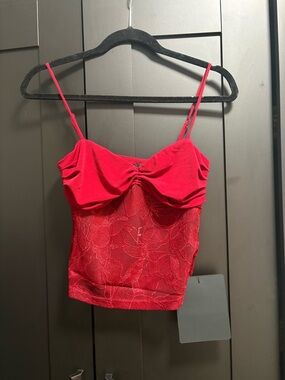 Lulu's Red Lace Bustier Cami Top